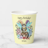 虎猫フェアリー猫キノコフローラ 紙コップ (裏面)