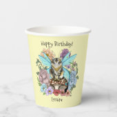 虎猫フェアリー猫キノコフローラ 紙コップ (正面)