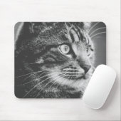 虎猫プロファイル | Big Eyes |白黒 マウスパッド (マウス)