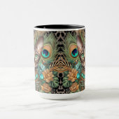 虎猫ベンガルキャットフローラアート マグカップ (中央)