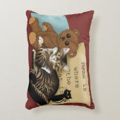 虎猫ホームブルガンディキャット アクセントクッション (正面(垂直))
