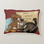 虎猫ホームブルガンディキャット アクセントクッション (裏面)