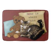 虎猫ホームブルガンディキャット バスマット (正面)