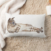 虎猫ポイントsiamese cat lumbar support枕 ランバークッション (ブランケット)