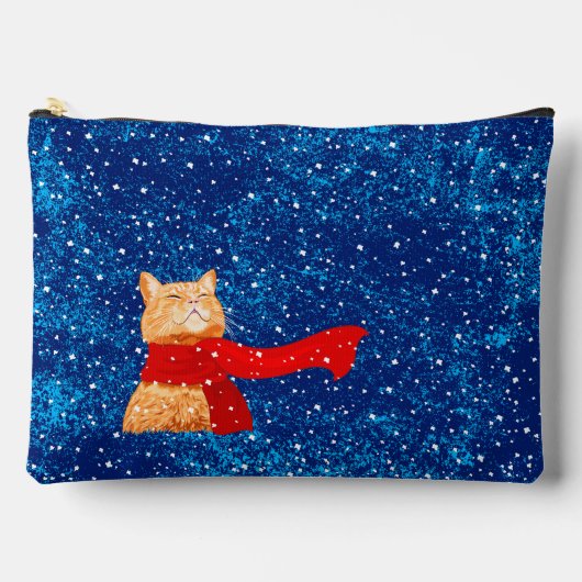 虎猫ラブスノー アクセサリーポーチ (正面)