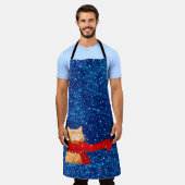 虎猫ラブスノー エプロン (着用した状態)