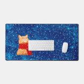 虎猫ラブスノー デスクマット (キーボード&マウス)