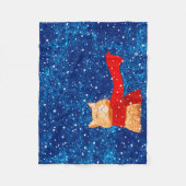 虎猫ラブスノー フリースブランケット (正面)