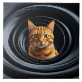 虎猫回旋装飾タイル タイル (正面)