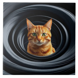 虎猫回旋装飾タイル タイル