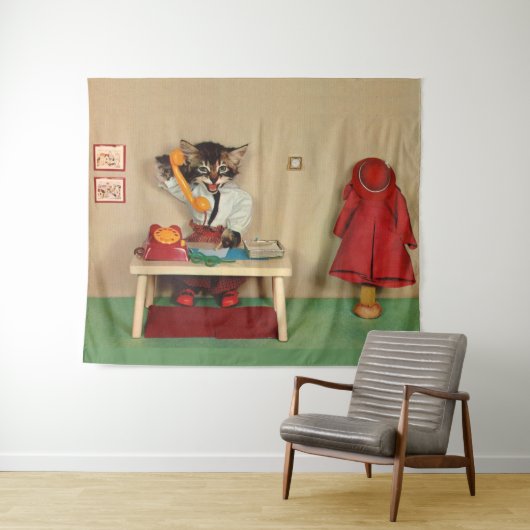 虎猫子猫の秘書 タペストリー (インサイチュ(横))