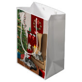 虎猫子猫ファミリークリスマス ミディアムペーパーバッグ (裏面アングル)