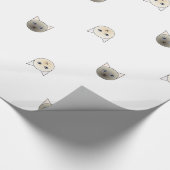 虎猫点のシャム猫の顔の包装紙 ラッピングペーパー (角)