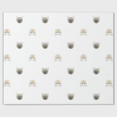 虎猫点のシャム猫の顔の包装紙 ラッピングペーパー (フラット)