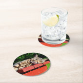 虎猫猫のコースター ラウンドペーパーコースター (インサイチュ)