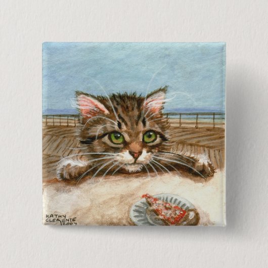 虎猫猫の子ネコピザ 缶バッジ (正面)