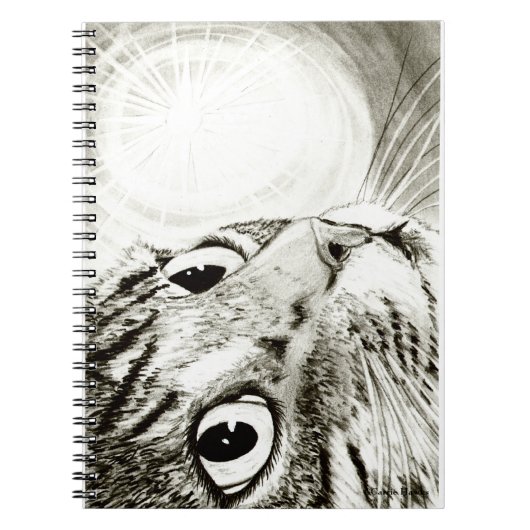 虎猫猫の豆電球のスケッチの芸術のノート ノートブック (正面)