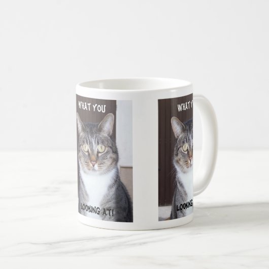 虎猫猫何、コーヒー・マグを見ます コーヒーマグカップ (正面右)