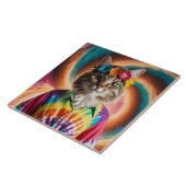 虎猫花子供化粧瓦 タイル (側面)