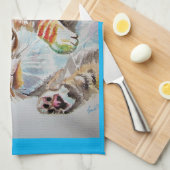 虎猫虎猫かわいい猫の水彩茶タオル キッチンタオル (四つ折り)