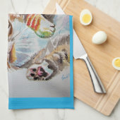 虎猫虎猫かわいい猫の水彩茶タオル キッチンタオル (四つ折り)