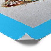 虎猫虎猫かわいい猫の水色 ポスター (角)