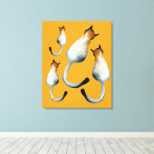 虎猫黒猫と黒猫イラストレーション キャンバスプリント (インサイチュ (ウッドフロア))