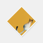 虎猫黒猫と黒猫イラストレーション スタンダードカクテルナプキン (角)