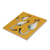 虎猫黒猫と黒猫イラストレーション タイル (側面)