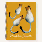 虎猫黒猫と黒猫イラストレーション ノートブック (正面)