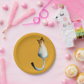 虎猫黒猫と黒猫イラストレーション ペーパープレート (パーティー)