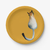 虎猫黒猫と黒猫イラストレーション ペーパープレート (正面)