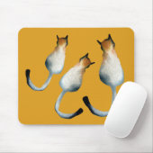 虎猫黒猫と黒猫イラストレーション マウスパッド (マウス)