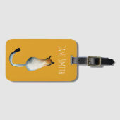 虎猫黒猫と黒猫イラストレーション ラゲッジタグ (正面横)