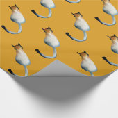 虎猫黒猫と黒猫イラストレーション ラッピングペーパー (角)