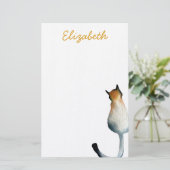 虎猫黒猫と黒猫イラストレーション 便箋 (スタンド正面)