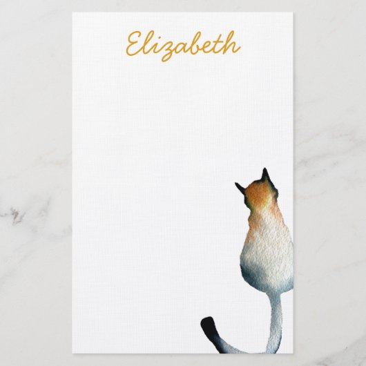 虎猫黒猫と黒猫イラストレーション 便箋 (正面)