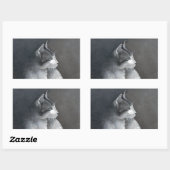 虎猫 長方形シール (シート)