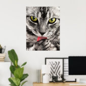 虎猫-114782 tabby catクローズアップポートレートfeline an ポスター (ホームオフィス)