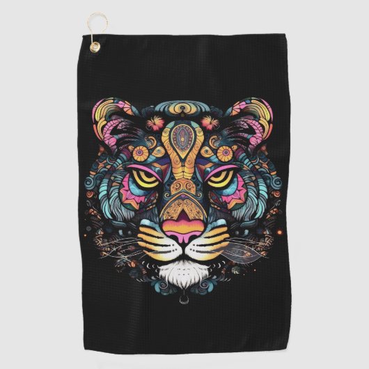 虎素晴らし頭 ゴルフタオル (正面)