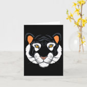 虎顔衣装ハロウィーン私は虎F カード (黄色い花)