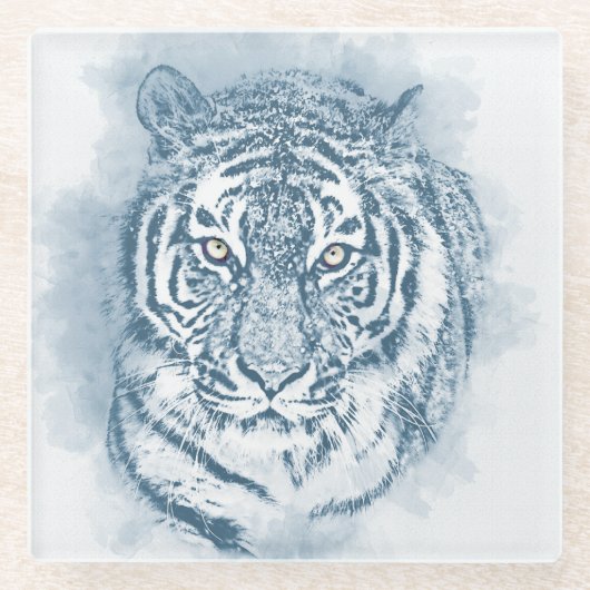 虎 ガラスコースター (正面)