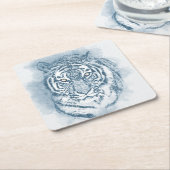 虎 スクエアペーパーコースター (アングル)
