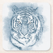 虎 スクエアペーパーコースター (正面)