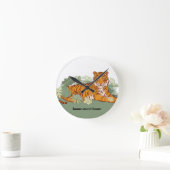 虎、動物のジャングル ラウンド壁時計 (ホーム)