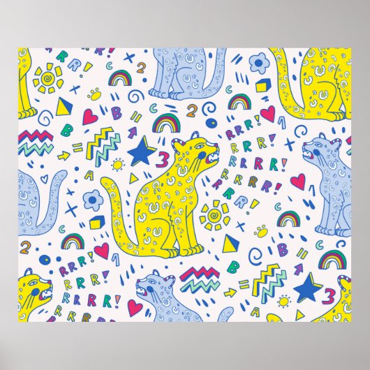 虎，文字，虹，しびれ ポスター (正面)