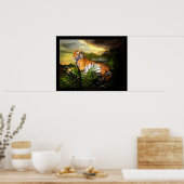 虎、虎、燃える明るいポスター ポスター (キッチン)