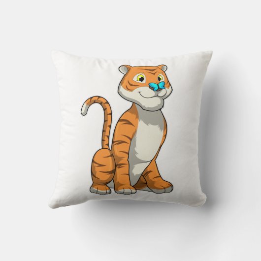 虎（蝶あり） クッション (裏面)