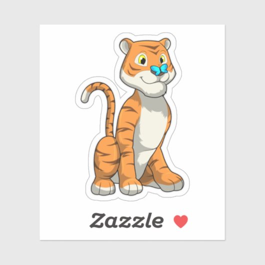 虎（蝶あり） シール (シート)