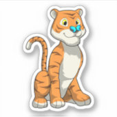 虎（蝶あり） シール (正面)